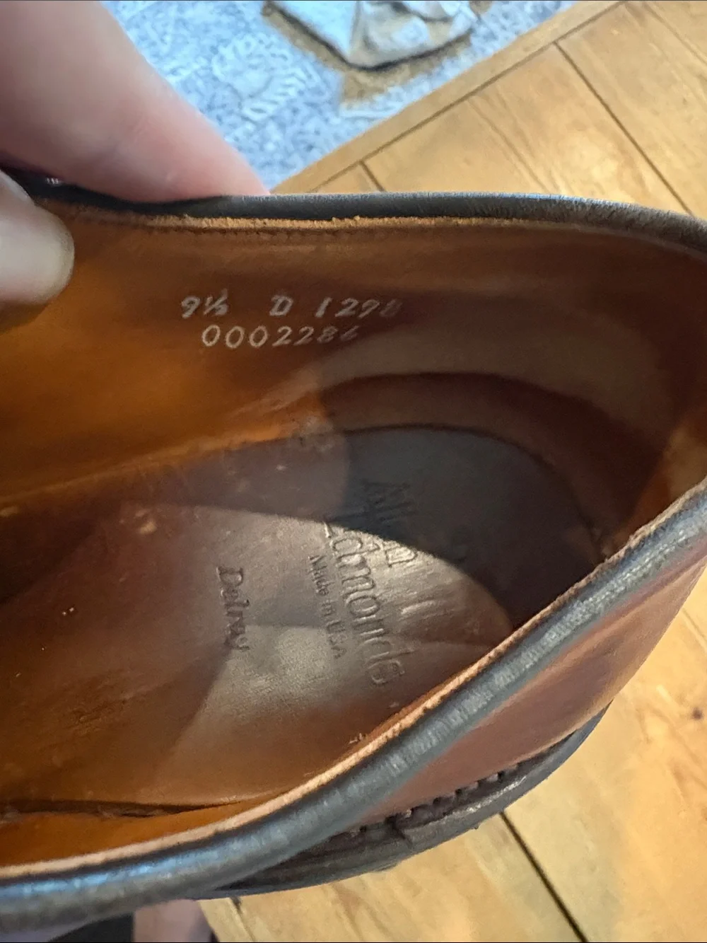 Allen Edmonds Delray 9.5 Brown Leather Lace-Up Dress Shoes